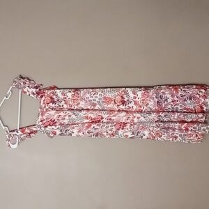 Knox Rose Red/Pink Flowered Maxi Dress w Bottom Ruffle M